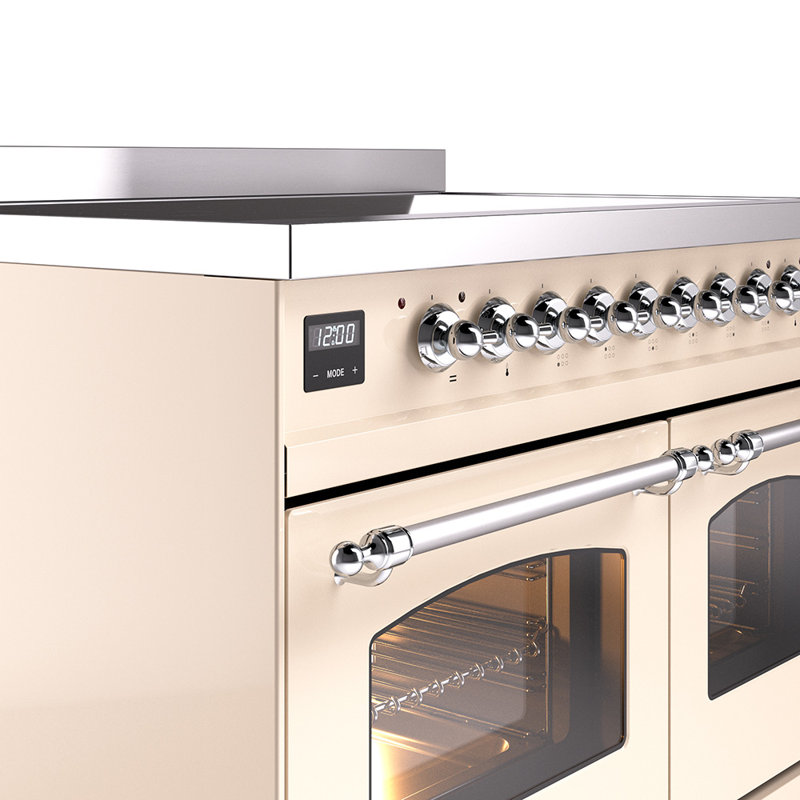 ILVE Nostalgie II 40 in Induction Range, Antique White/Chrome