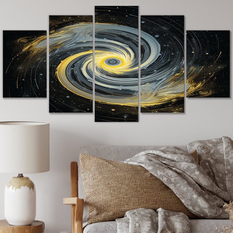 Clellon Space Light Orbiting A Hole I - Reproduction d'art murale espace - 5 panneaux
