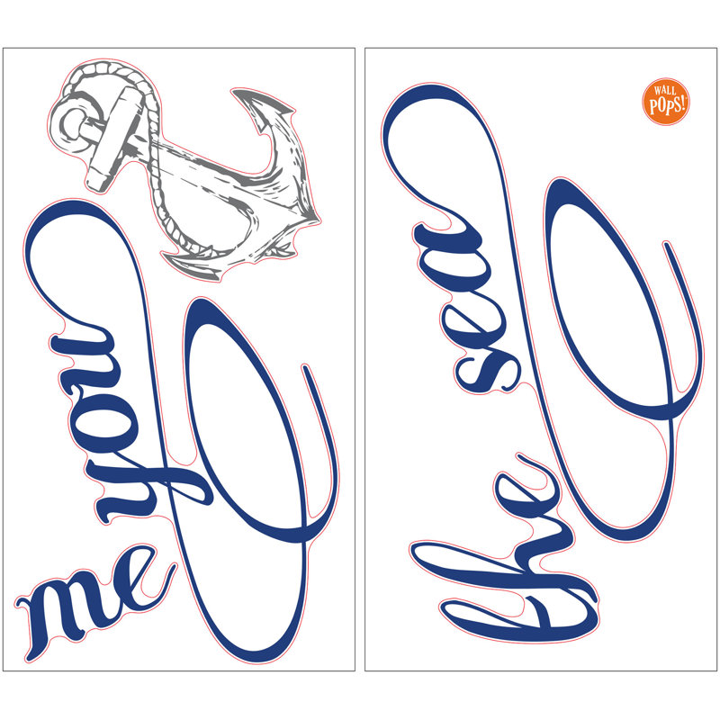 You, Me and the Sea Blue Coastal Wall Decal