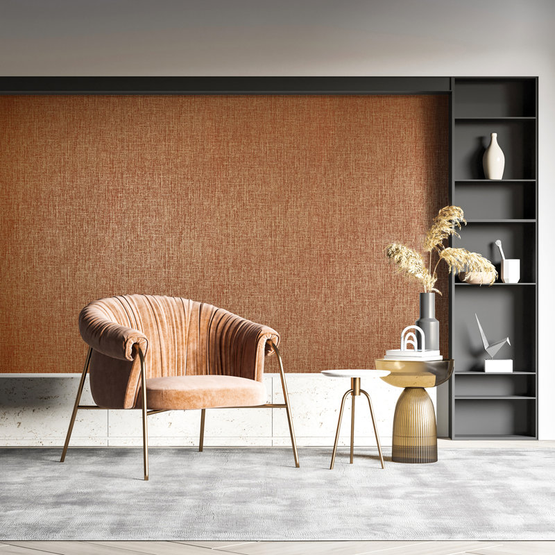 Precious Collection Metallic Canvas Wallpaper Roll, Red