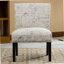 Fauteuil d'appoint contemporain sans accoudoirs en tissu à imprimé lettre anglaise