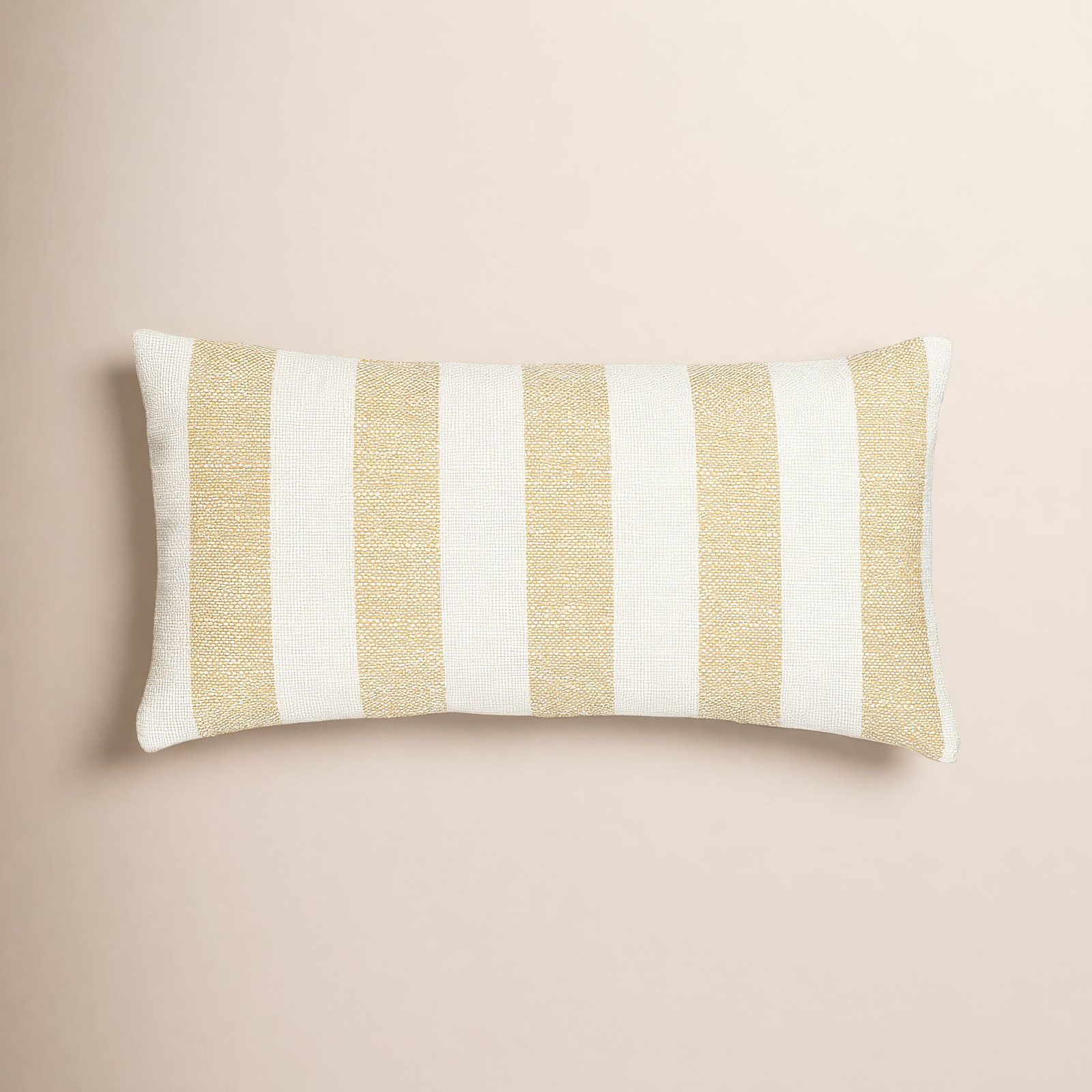 26" x 14" Throw Pillow, Yellow Striped, Feather