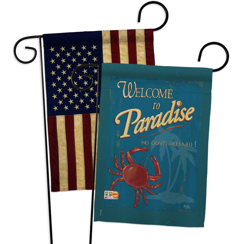 Ensemble de drapeaux de jardin 2 faces h 18,5 po x l 13 po no crabes