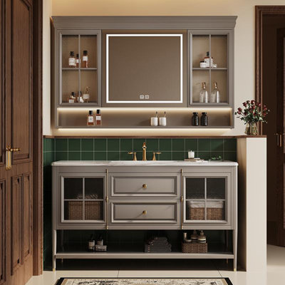 American retro light luxury bathroom cabinet