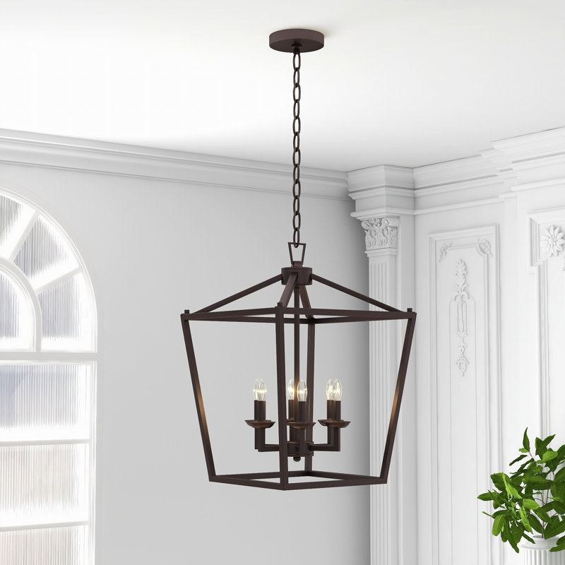 Dobson 6 - Light Durable Metal Lantern Pendant, Bronze, 24" H x 16" W x 16" D