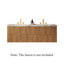 Meuble-lavabo mural 60 po avec lavabo double, comptoir en pierre frittée et 4 tiroirs, grain de bois espresso - pré-assemblé