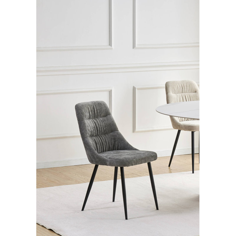 Rhodes Chenille Effect Dining Chair, Grey