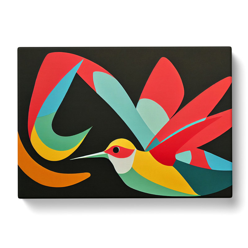 The Abstract Hummingbird - Wrapped Canvas Print, 35cm H x 50cm W x 3cm D