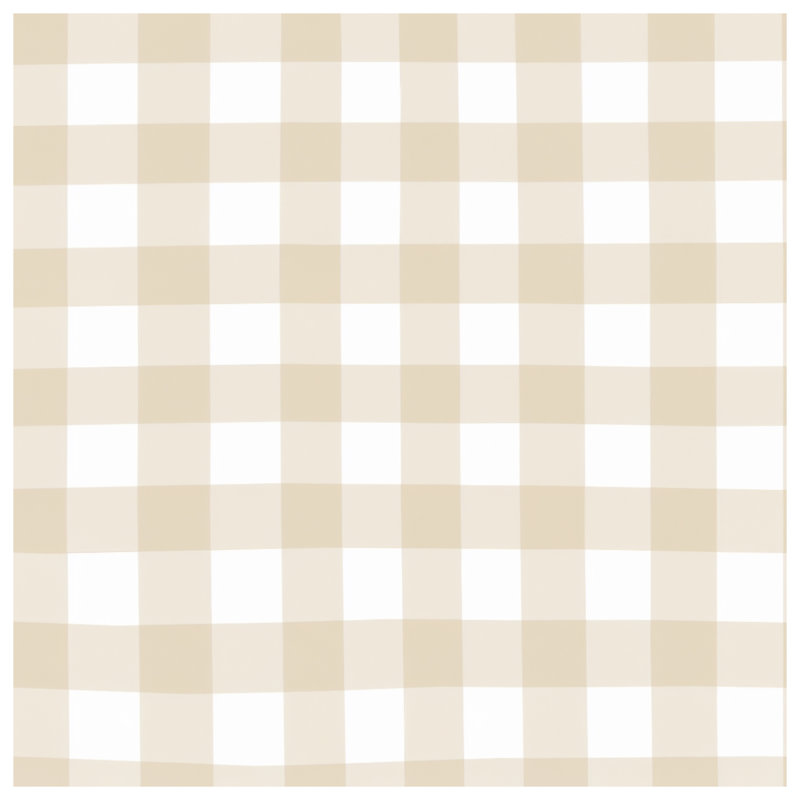 Beige White Gingham Pattern Duvet Covers, King