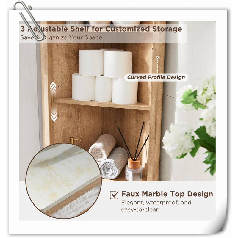 Armoire de salle de bain Jamela, Chêne naturel