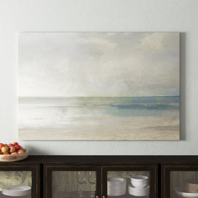 Pastel Seascape III by Christy McKee - Print on Canvas, 101.6 cm H x 66.04 cm W, Black Framed