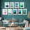 Art mural encadré, ensemble de galerie, oiseaux volés dans la nuit, forêt, nature, arbres, illustrations, paysage moderne, dramatique, multicolore, ultra pour la chambre à coucher, le salon, le bureau - 8 po x 10 po x 9 blanc