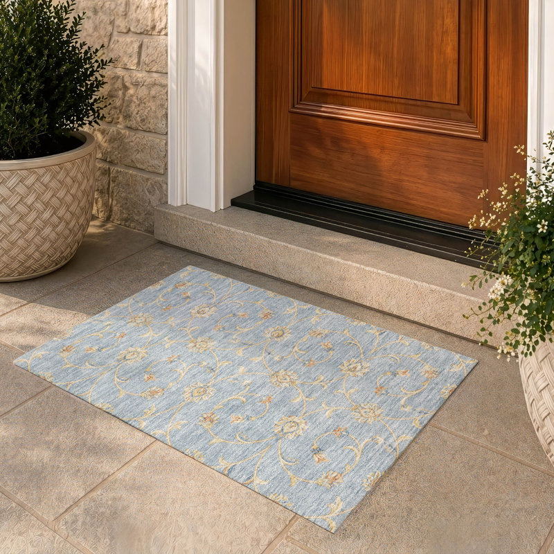 Tapis Chantille ACN3079 Global, lavable à la machine, intérieur/extérieur, En jean, 1 pi 8 po x 2 pi 6 po