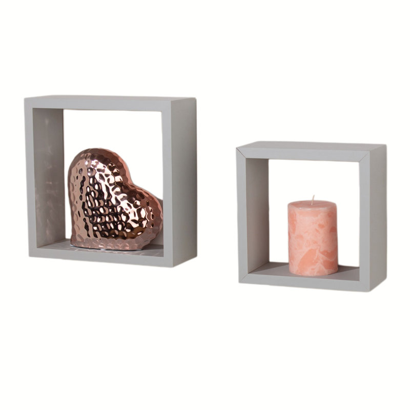 Hudson Shelf Kits, 2 Wall Cube Kit, Grey