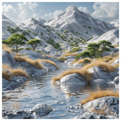 Édredon Snowy Mountain Landscape