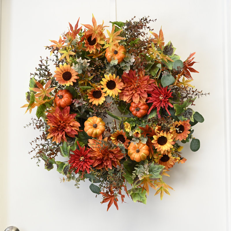 Couronne de tournesol en soie 26 po