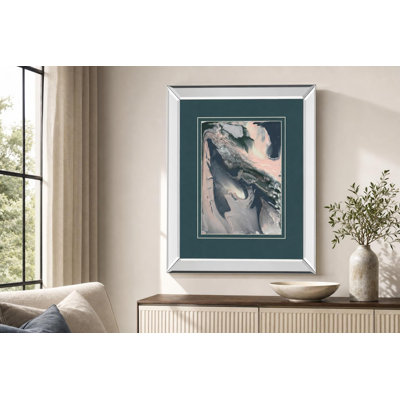 Sage Flow Wall Art - 34" x 40" - Mirrored Frame