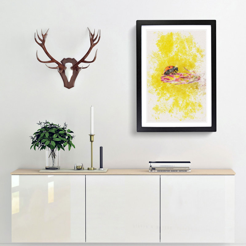 Ladybird - Picture Frame Painting Print, 87cm H x 62cm W x 2cm D, Black Framed