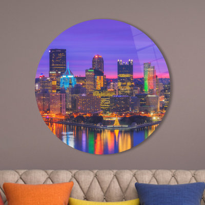 «Pittsburgh Skyline North Shore City», paysage imprimé sur verre pour art mural et décoration murale