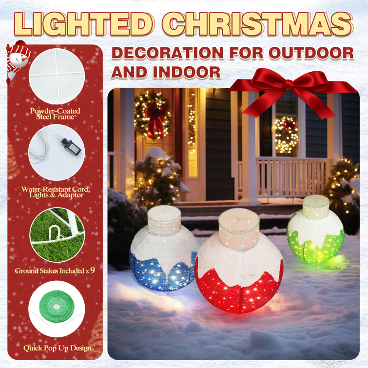 The Twillery Co.® Gutierrez Lighted Ornaments Outdoor Christmas Decoration   Reviews Wayfair