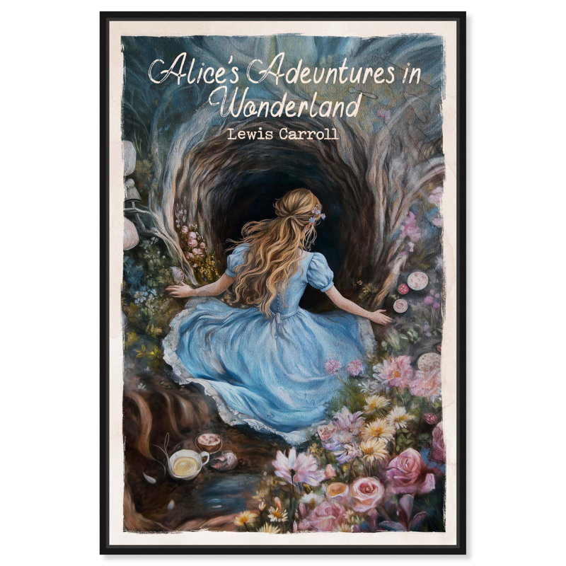Art classique sur toile, Alice , Noir, H 16 po x l 11 po, Cadre flottant