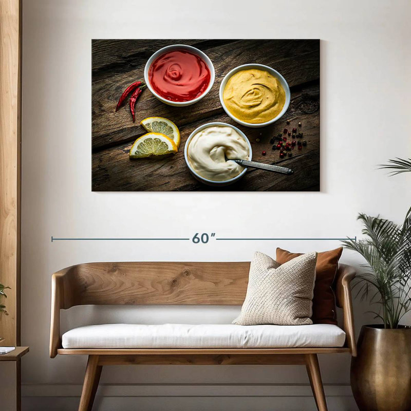 Yarlin Ketchup Mustard And Mayonnaise, 30" H x 45" W