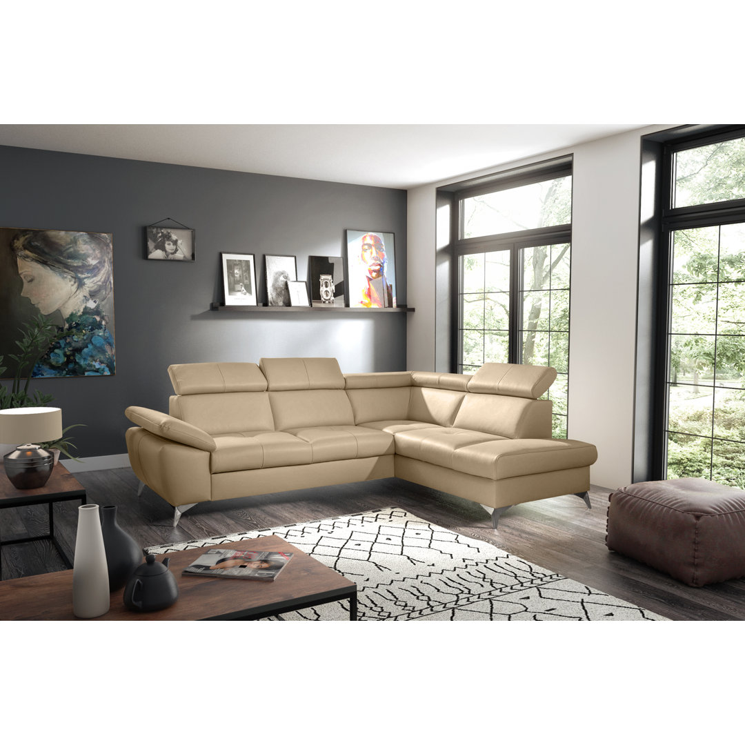 Ecksofa Niagara mit Bettfunktion aus Echtleder