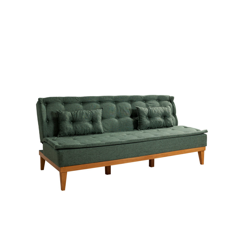 Bundy 3 Seater Linen Sleeper, Green