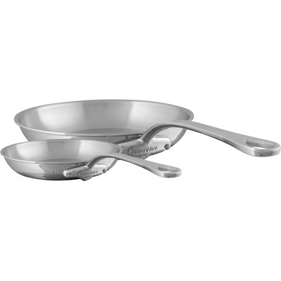 Mauviel 1830 M'COOK 5-Ply 2-Piece Frying Pan Set With Cast Stainless Steel Handles