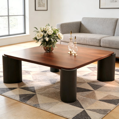 Table basse carrée 39,4 ", table de salon en bois