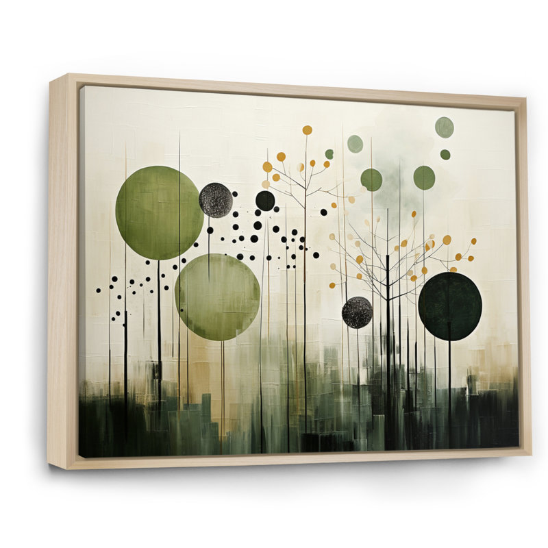 Vert, beige, scandinave moderne scandinave I - art mural moderne-scandinave, H 16 po x l 32 po x P 1 po