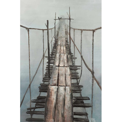 Vieux pont ponton - toile grise