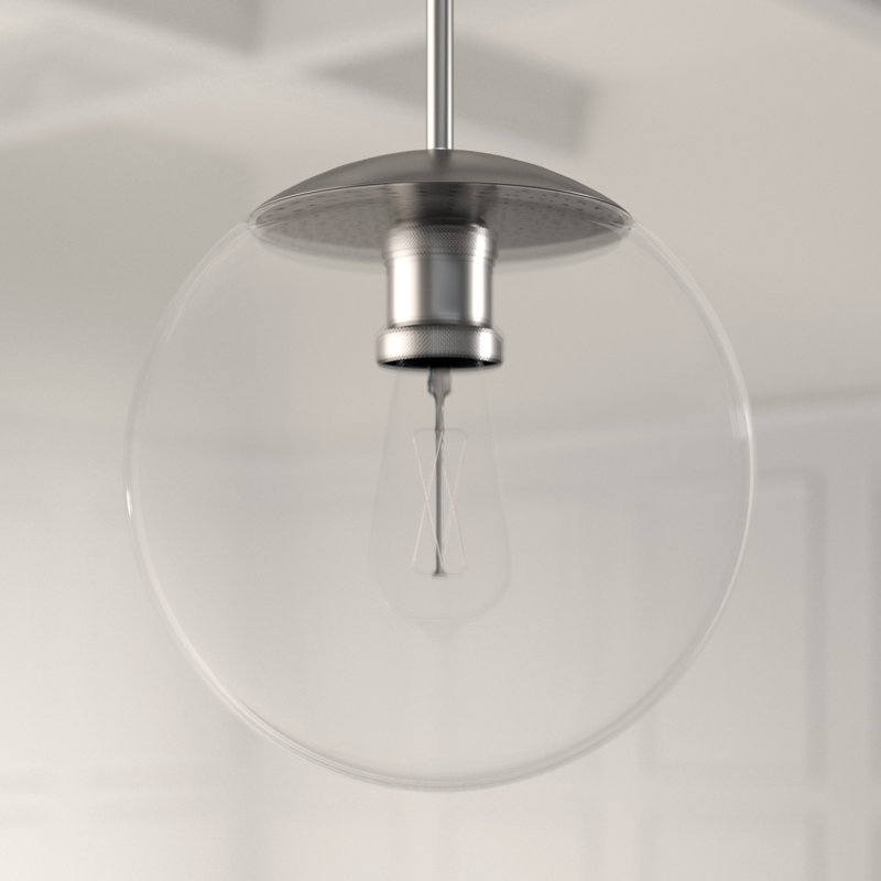 Doster 1 - Light Single Pendant, Satin Nickel, 12" H x 12" W x 5" D
