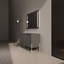Meuble-lavabo de 48 po en chêne foncé - style moderne, portes fermées douces et autoportantes