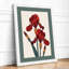 Ruffled Crimson Iris Botanical - Framed Print-221445537-221445546