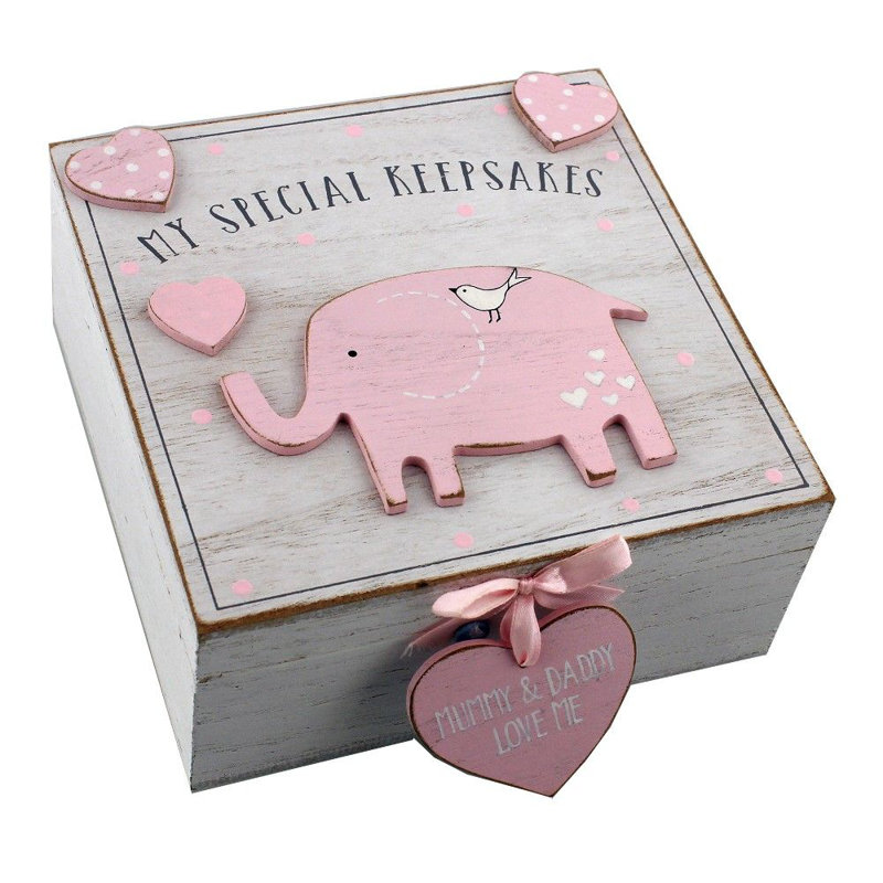Newby Wooden Memory Box, Pink