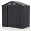 6 X 4 FT Galvanized Metal Garden Storage Shed All-Weather Utility Tool House
