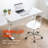  Clear Acrylic Desk Chair, Modern Small Acrylic Home Office Chairs with Wheels, Armless Swivel Vanity Rolling Chair for Office, Home,Silver-2115473347