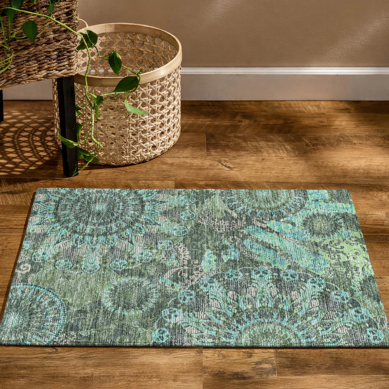 Tapis cachemire de qualité supérieure Mayfield AMF2335, 1 pi 8 po x 2 pi 6 po, Olive