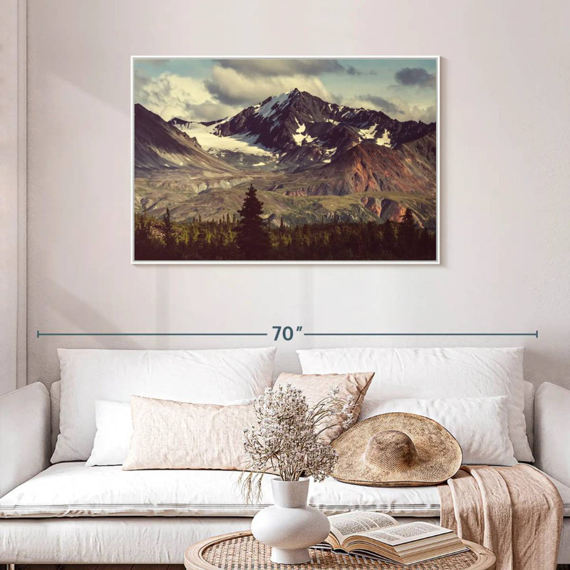 Alaskan Mountains, Floating Frame White, 43" X 29"