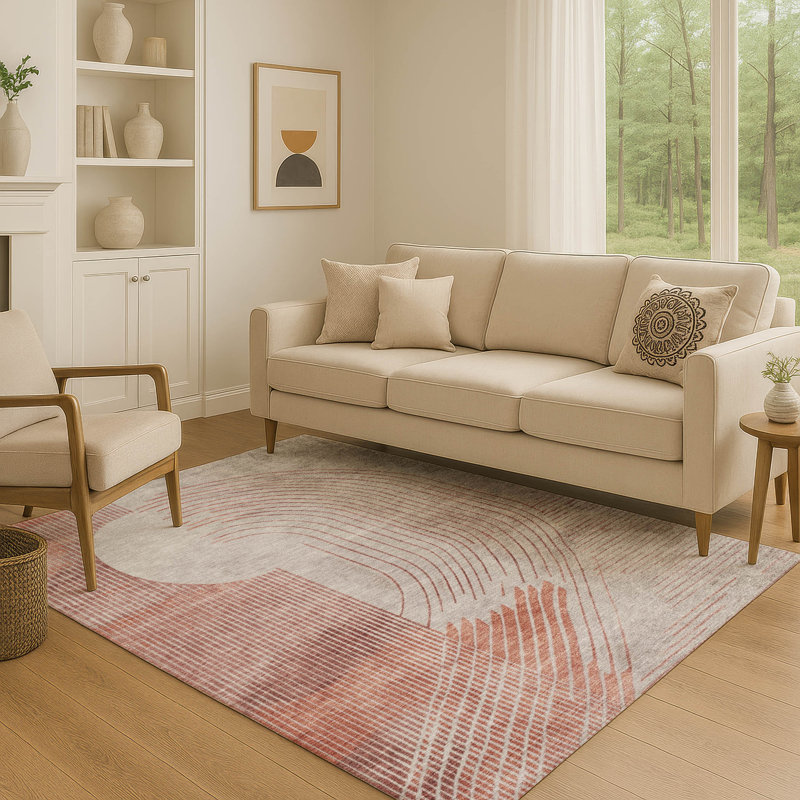 Tapis géométrique de qualité supérieure lavable à la machine Ariel, Rectangle 10 pi x 14 pi