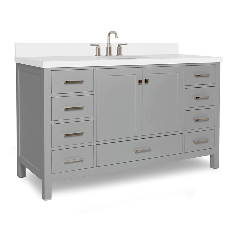 Cambridge 61'' W Single Vanity, Oval, Gray