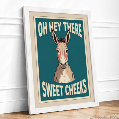 Sweet Cheeks Donkey Retro - Framed Print