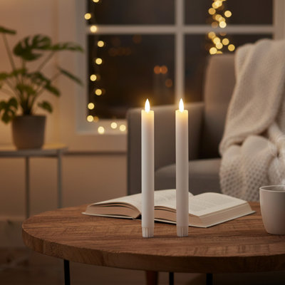 Ensemble de 2 chandelles en cire blanche Haight Led