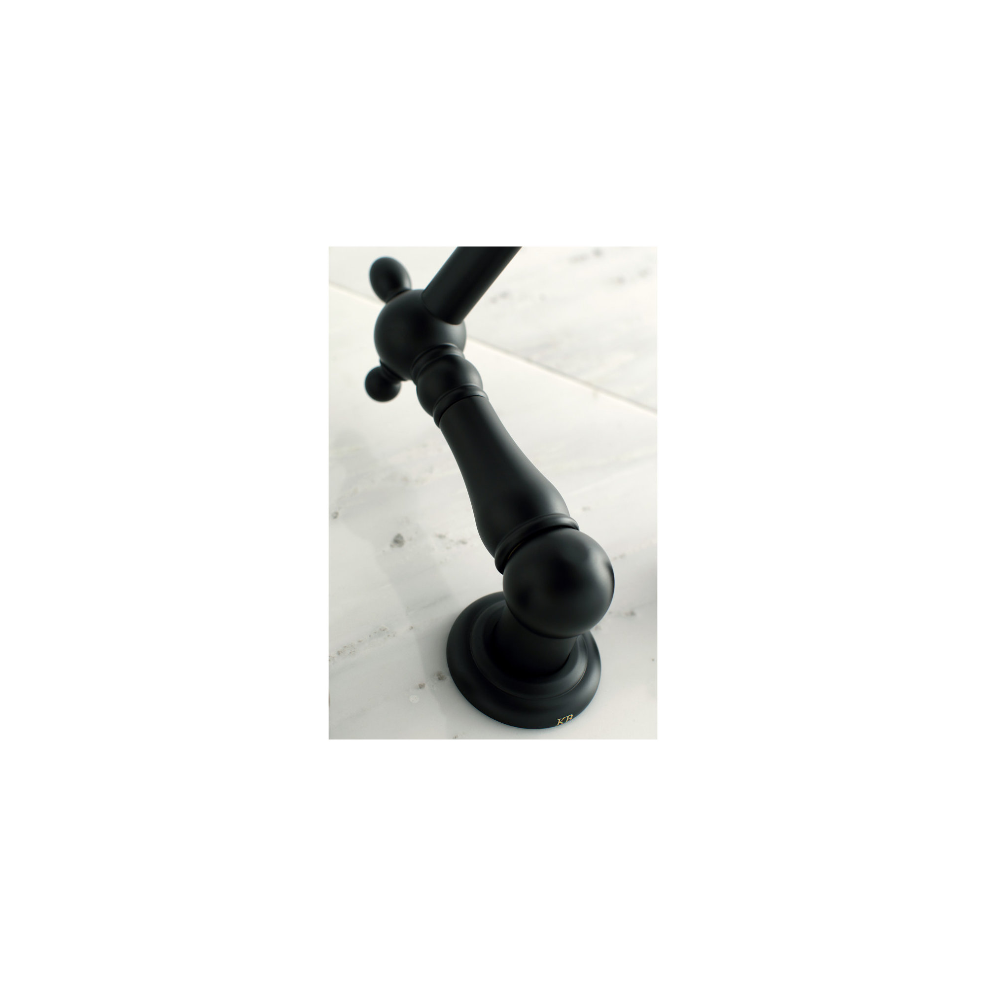 Kingston Brass Heritage Two-Handle 3-Hole Wall Mount Roman Tub Faucet, Matte Black