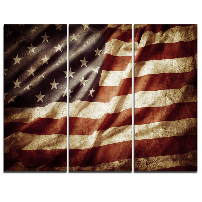 « american flag », impression sur toile tendue, 3 pièces