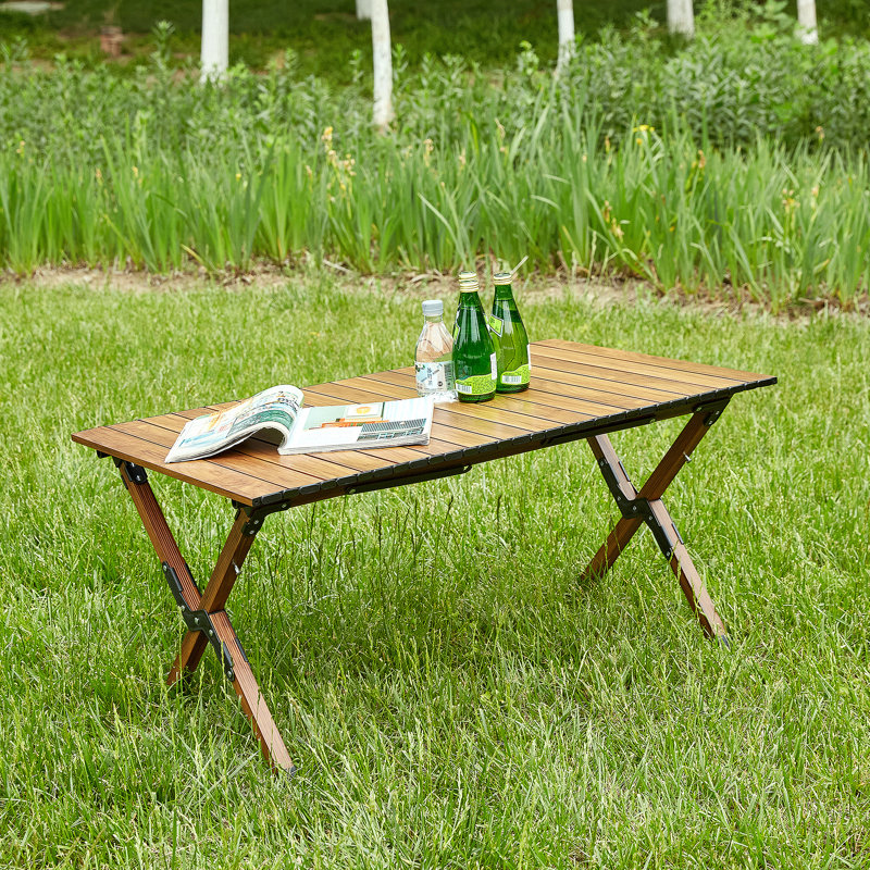 Table d'extérieur pliante 1 pièce, table rectangulaire légère en aluminium pour l'intérieur