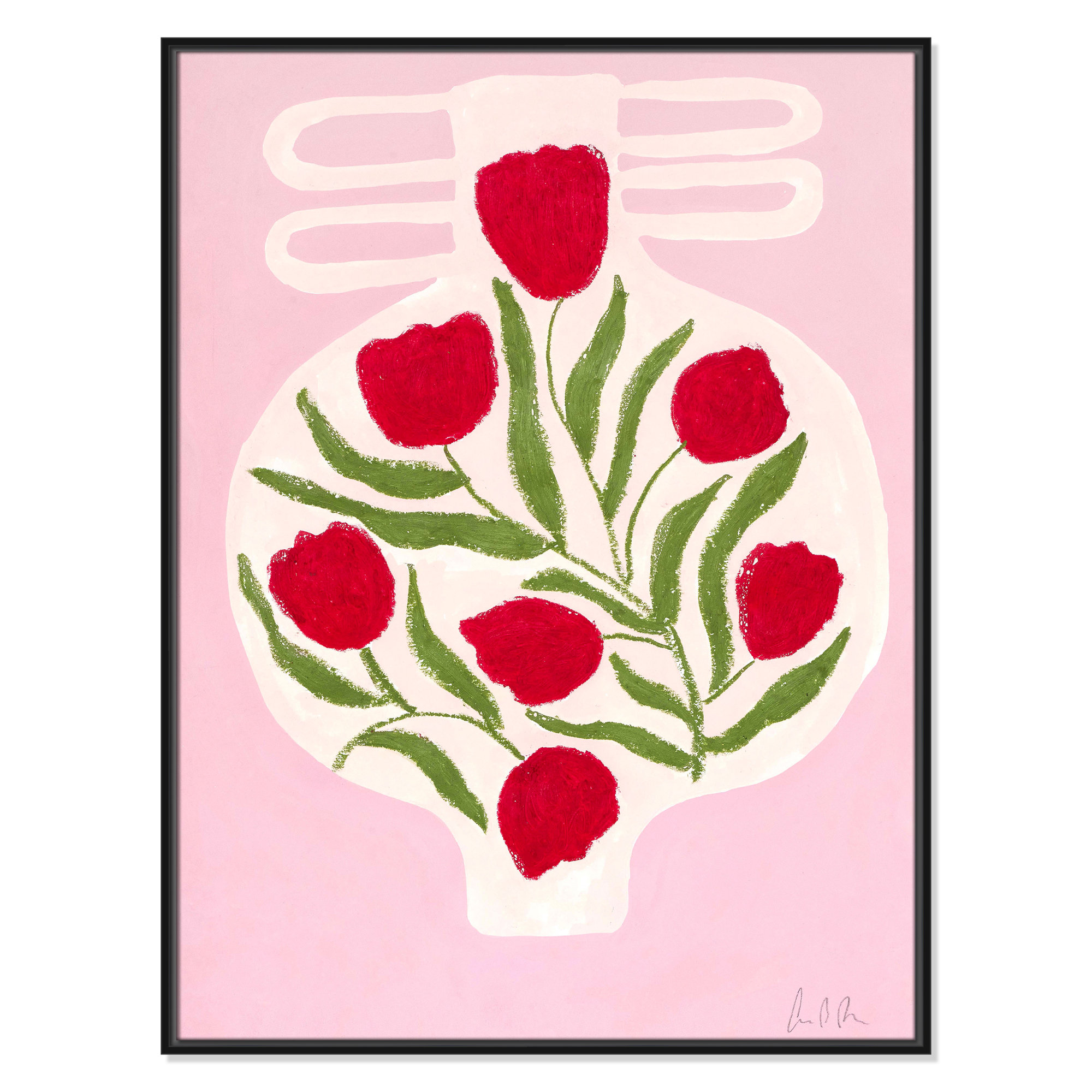 Vase No. 02 Print by Camilla Bergqvist, 41.5" H x 31.5" W, Black
