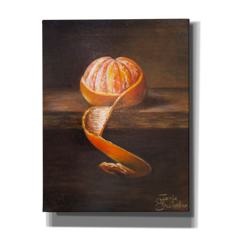  «Still Life With Orange» par Jennie Smallenbroek, art mural sur toile, 26 po x 34 po