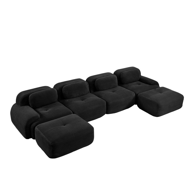 Canapés ergonomiques modulaires en velours côtelé, design adapté aux animaux de compagnie